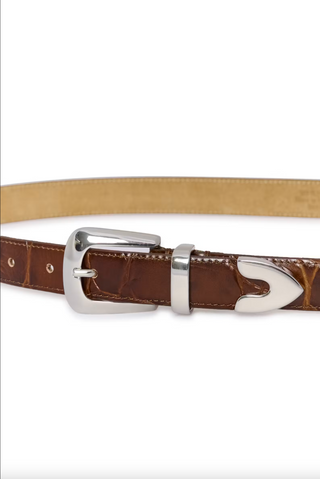 Gestuz Suva Patent Belt - Dark Brown Croco