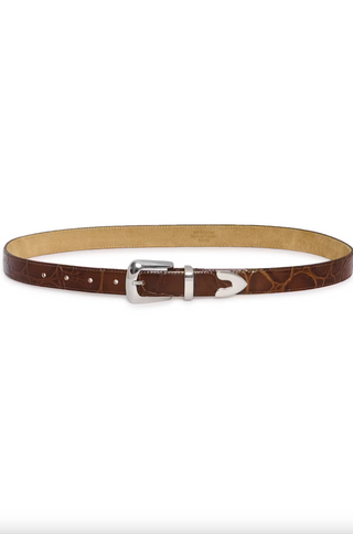 Gestuz Suva Patent Belt - Dark Brown Croco