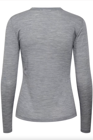 Gestuz Ninia Wool Roundneck - Grey Melange