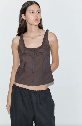 Deiji Studio Frills Top - Toast