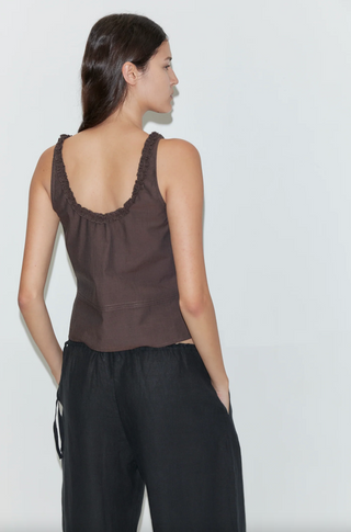 Deiji Studio Frills Top - Toast