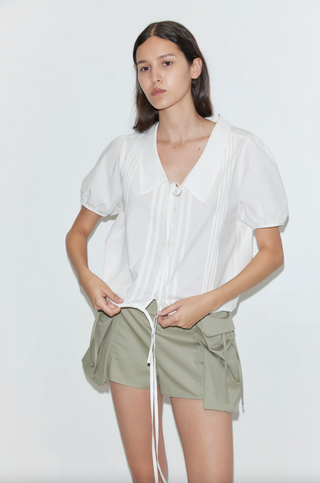 Deiji Studio Fine Collar Top - White