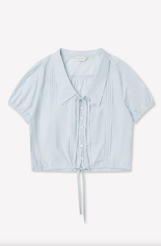 Deiji Studio Fine Collar Top - Mist Stripe