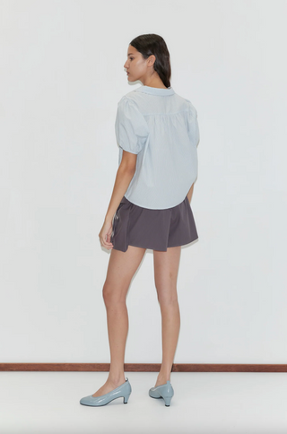 Deiji Studio Fine Collar Top - Mist Stripe
