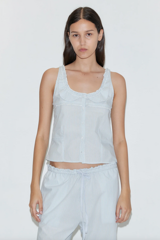 Deiji Studio Frills Top - Mist Stripe