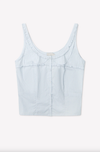 Deiji Studio Frills Top - Mist Stripe