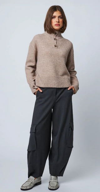 Line the Label Flora Sweater In Mink Melange