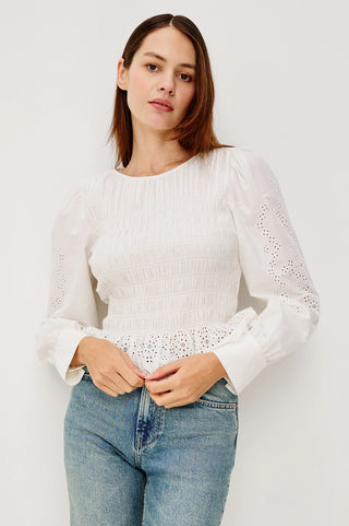 Rails Tabi Top - White Embroidery