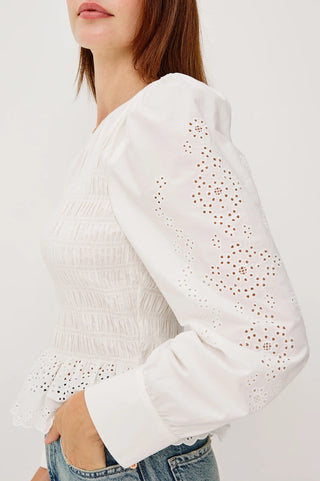 Rails Tabi Top - White Embroidery