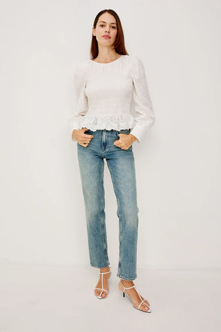 Rails Tabi Top - White Embroidery