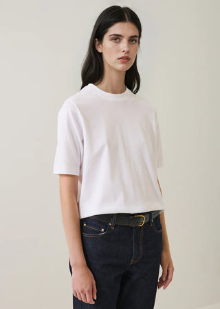 Patrick Assaraf Organic Cotton Relaxed Crew - White