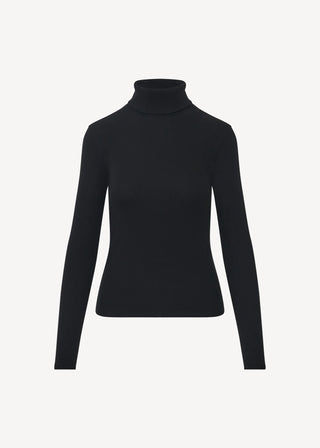 Patrick Long Sleeve Cotton Modal Rib Tneck - Black