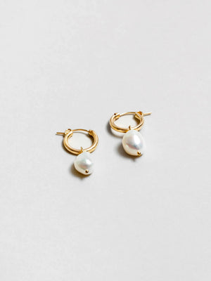 Wolf Circus Pearl Hoops in Gold