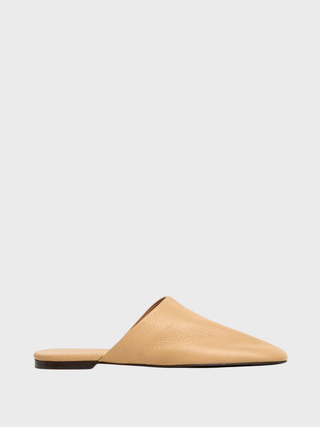 Flattered Maurine Grained Leather Flat in Biscotti