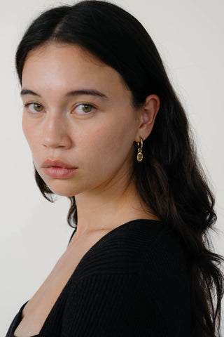 Ami Hoops: Coffee / Sterling Silver