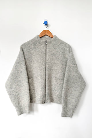 Le Bon Shoppe Alpaca Zip Front Jacket - Light Grey