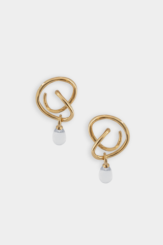 Kara Yoo Maeva Earrings + Small Drop Charm in Gold Plated