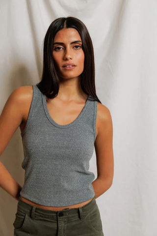Perfectwhitetee Blondie Tank - Dark Heather Grey