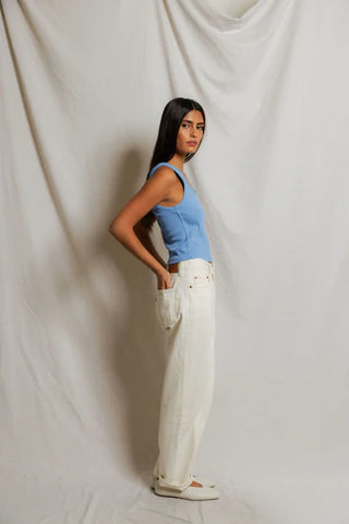 Perfectwhitetee Blondie Tank - Pacific Blue