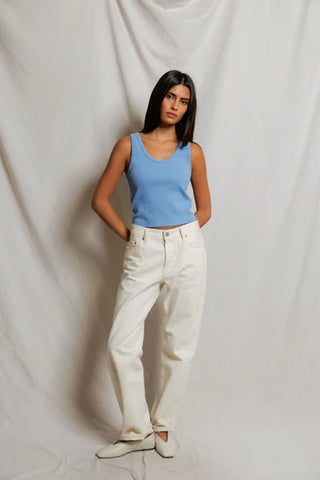 Perfectwhitetee Blondie Tank - Pacific Blue