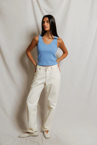Perfectwhitetee Blondie Tank - Pacific Blue