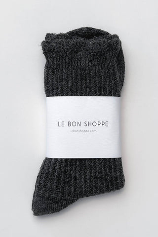 Linen Scallop Socks - (wholesale): Naturel
