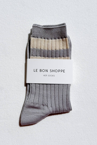 Le Bon Shoppe Her Socks - Varsity Stone White