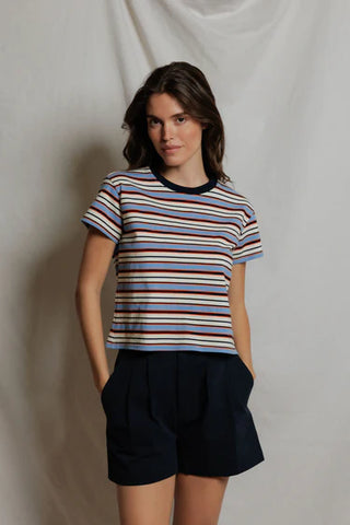 Perfectwhitetee Dawn Tee - Pacific Clementine Stripe