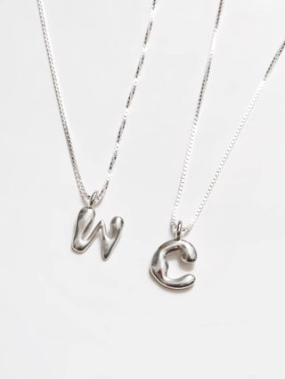 Wolf Circus Alphabet Necklace in Sterling Silver: Yes / K