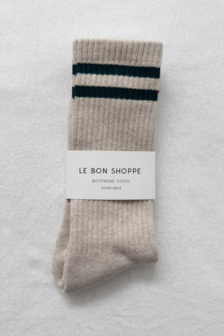 Le Bon Shoppe Extended Boyfriend Socks - Oatmeal