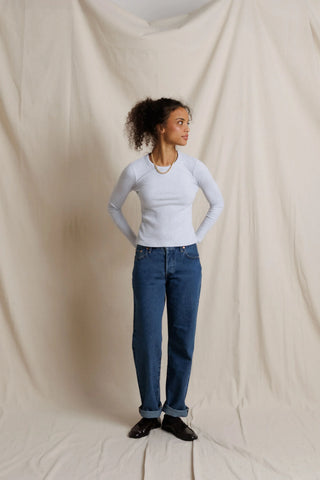 Perfectwhitetee Flora Long Sleeve in Heather Grey