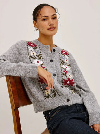 Rails Millie Cardigan - Grey Flora