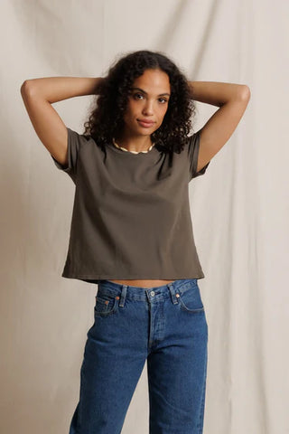 Perfectwhitetee Harley Boxy Crew Tee - Dark Olive