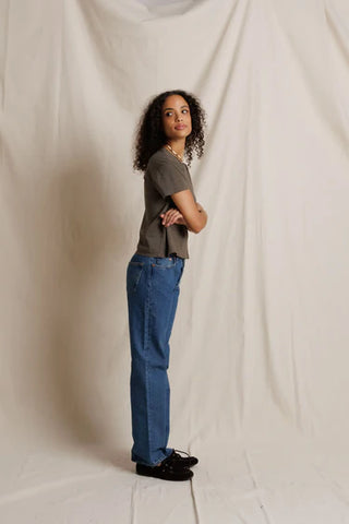 Perfectwhitetee Harley Boxy Crew Tee - Dark Olive