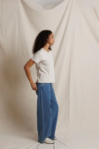 Perfectwhitetee Harley Cotton Ss Boxy Crew Tee - Whitecap Grey