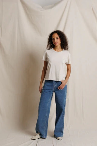 Perfectwhitetee Harley Cotton Ss Boxy Crew Tee - Whitecap Grey