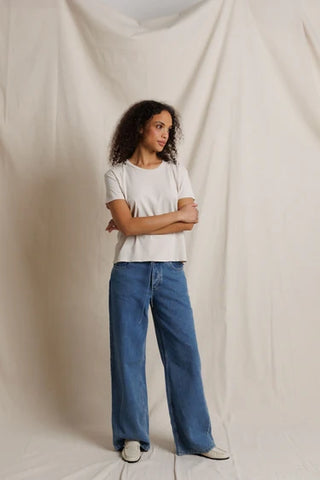 Perfectwhitetee Harley Cotton Ss Boxy Crew Tee - Whitecap Grey