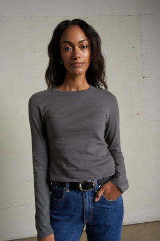 PerfectWhiteTee Jamie Long Sleeve - Charcoal