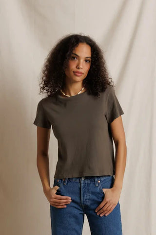 Perfectwhitetee Lisa Slim Crew Tee - Dark Olive