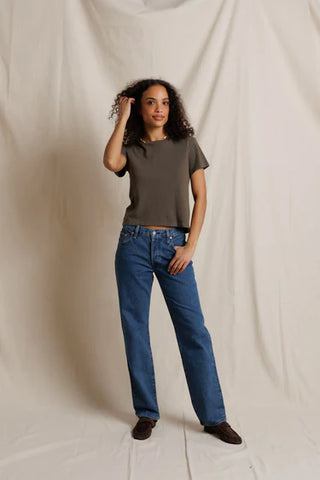 Perfectwhitetee Lisa Slim Crew Tee - Dark Olive