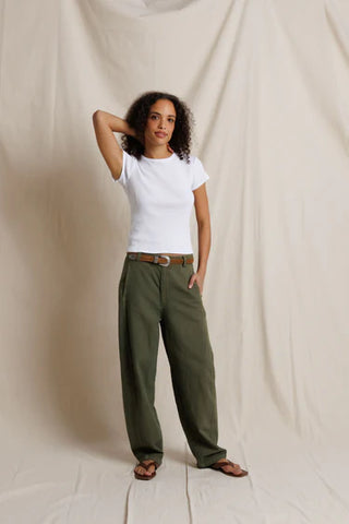 Perfectwhitetee Macy Rib Crew Neck Tee - White