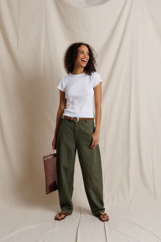Perfectwhitetee Macy Rib Crew Neck Tee - White