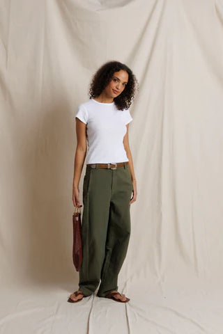 Perfectwhitetee Macy Rib Crew Neck Tee - White