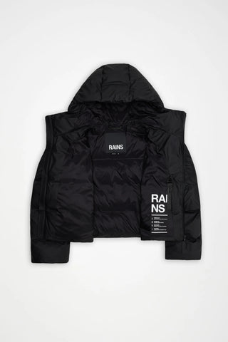 Rains Alta Short Puffer Jacket W3T3 in Black