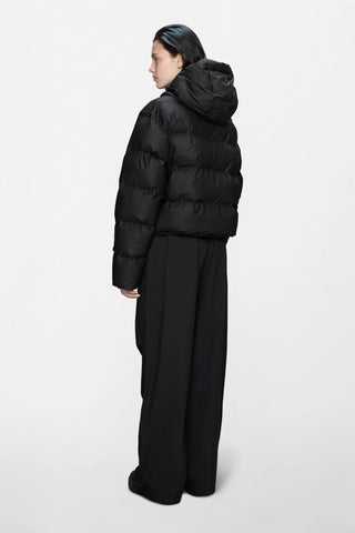 Rains Alta Short Puffer Jacket W3T3 in Black