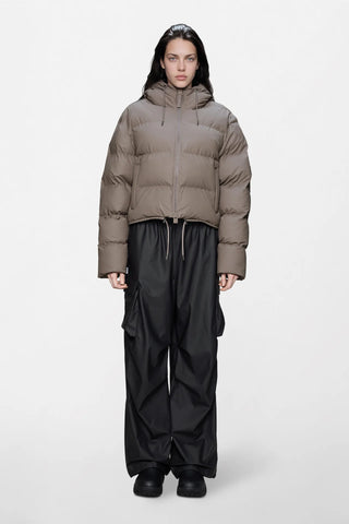 Rains Alta Short Puffer Jacket W3T3 in Cinder