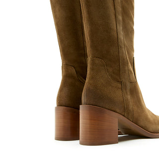 Sister x Soeur Margo Tall Boot in Taupe Suede