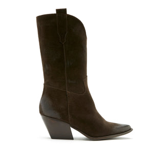 Sister x Soeur Zyla Cowboy Boot in Brown Suede