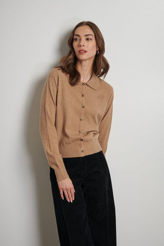 Line The Label Fawn Cardigan in Pecan