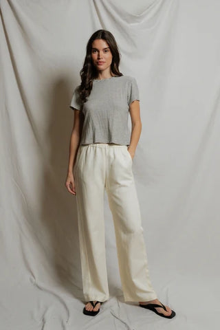Perfectwhitetee Vivian Tee - Natural/Black Stripe